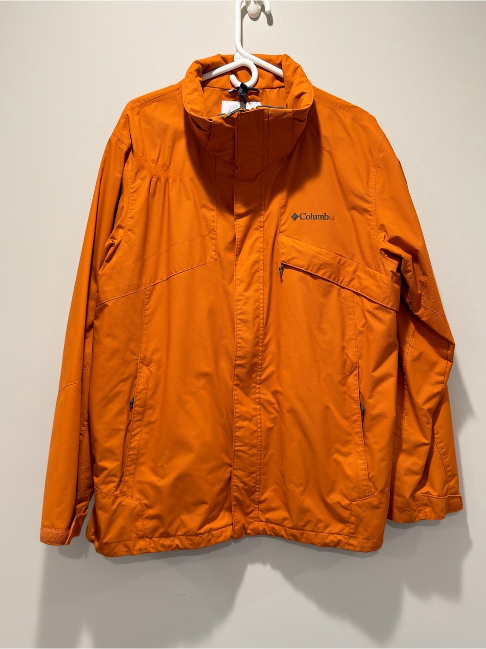Columbia Men's Bright Orange Waterproof Raincoat